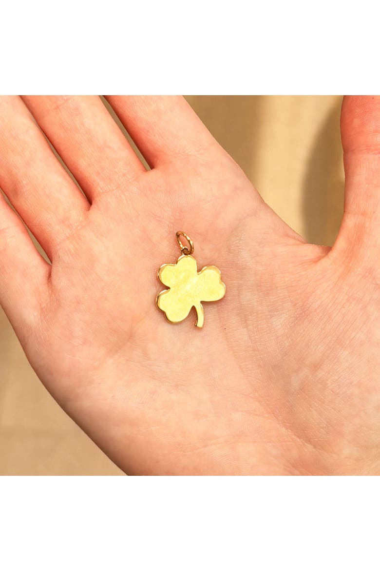 Gold Clover Charm, Alternate, color, Yellow Gold