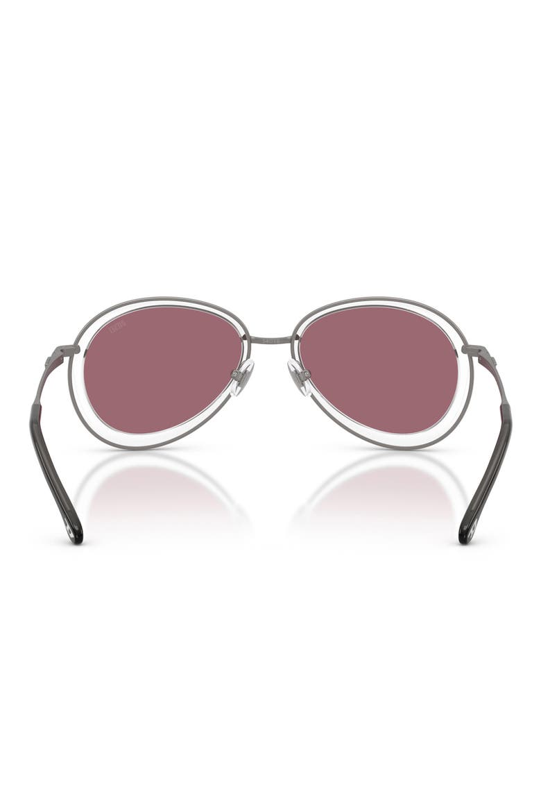 DL1016 54mm Mirrored Oval Sunglasses, Alternate, color, MATTE GUN METAL / MIRROR RED