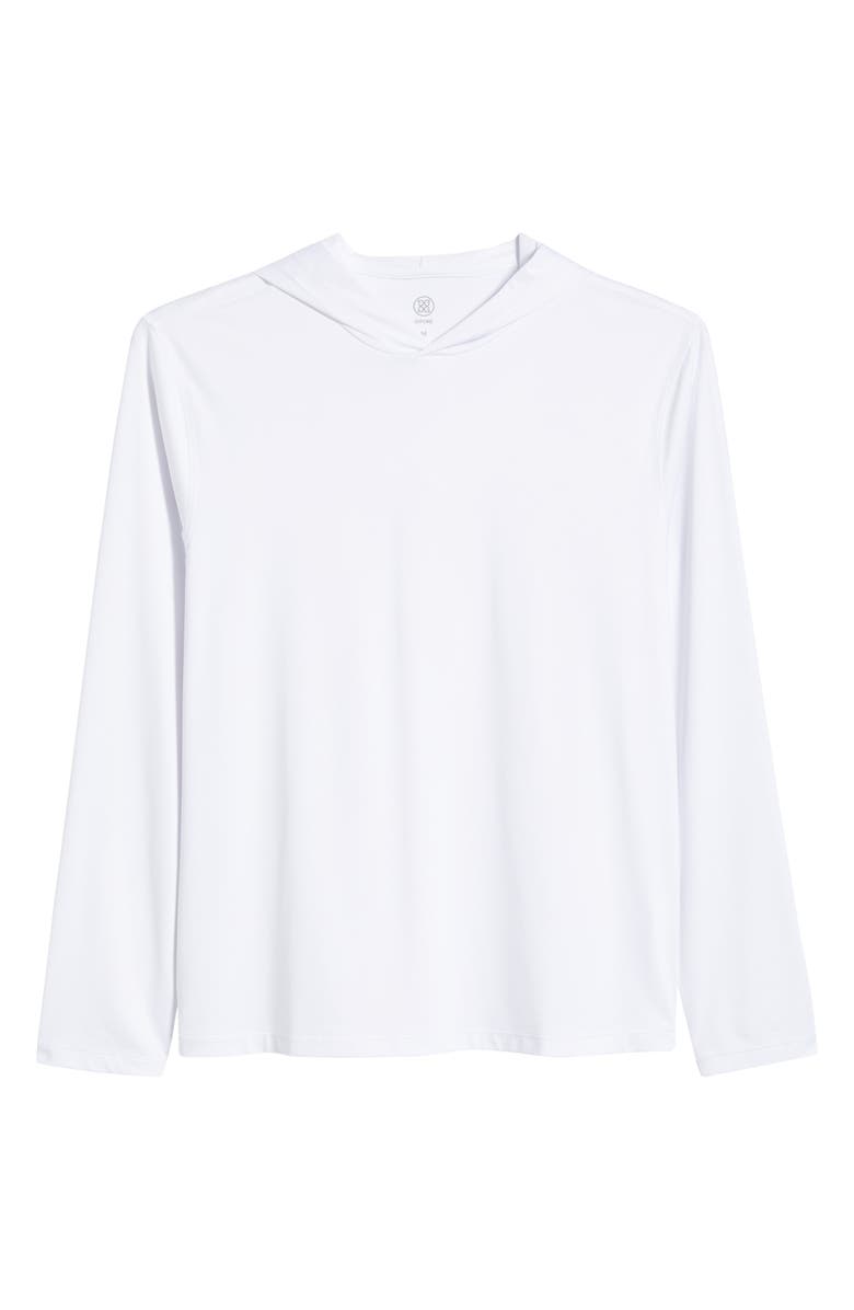 G/FORE Mélange Ice Stretch Nylon Hoodie, Main, color, Snow Melange