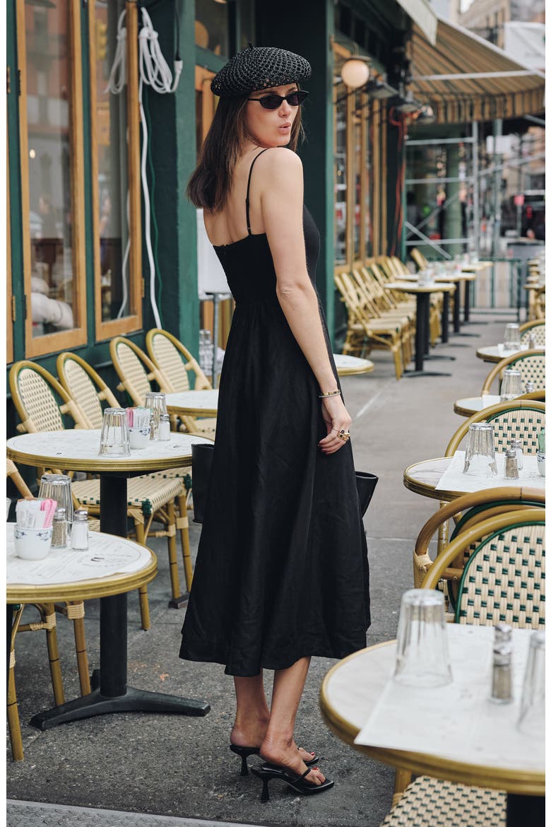 x Styled by COCO! Josefina Linen Blend Dress, Alternate, color, BLACK