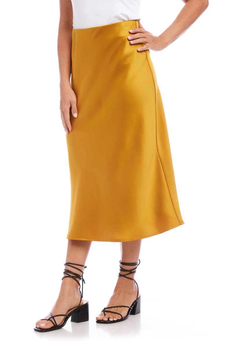 FIFTEEN TWENTY Bias Cut Satin Midi Skirt, Alternate, color, 
