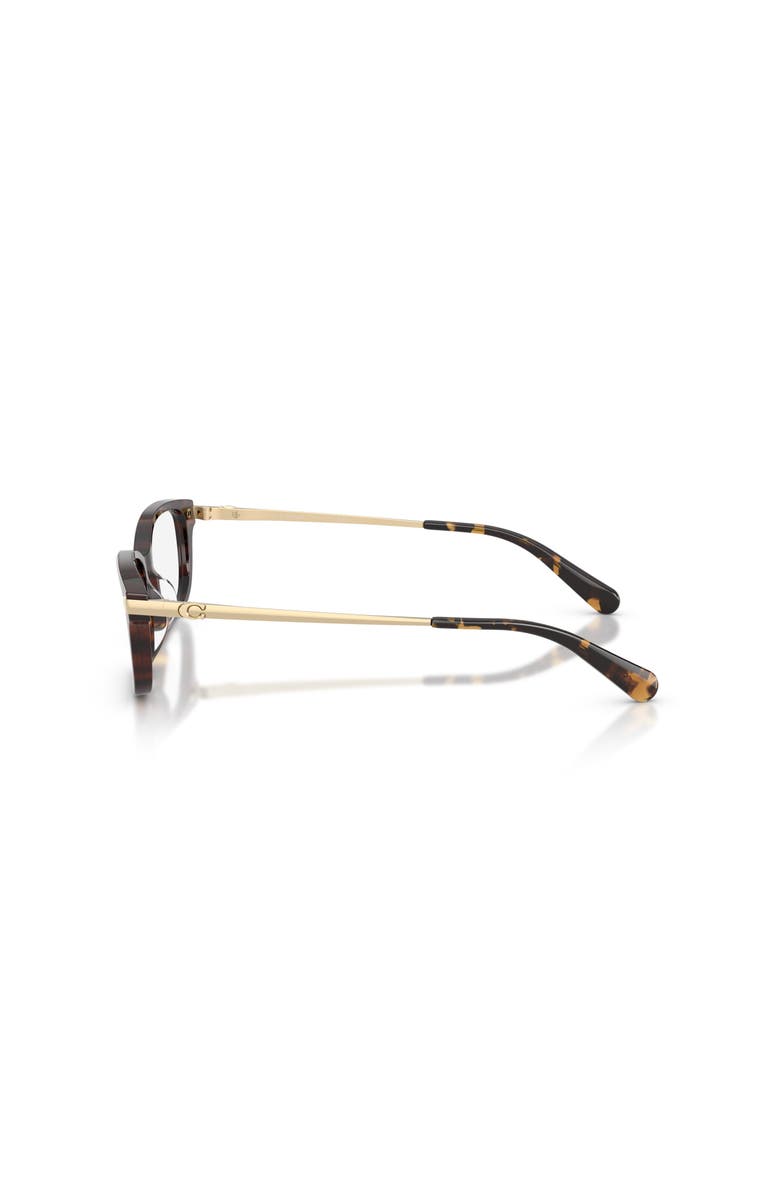 COACH 52mm Rectangle optical glasses, Alternate, color, Tortoise
