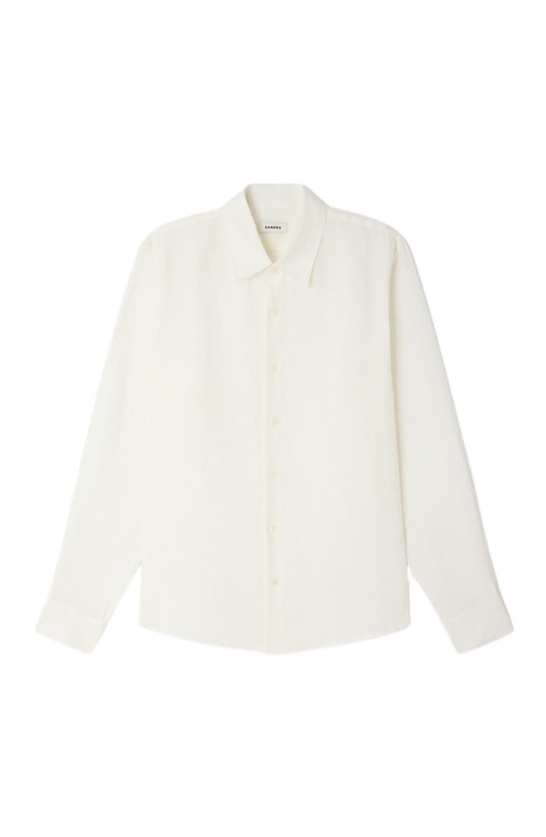 SANDRO Linen shirt, Alternate, color, Ivory.