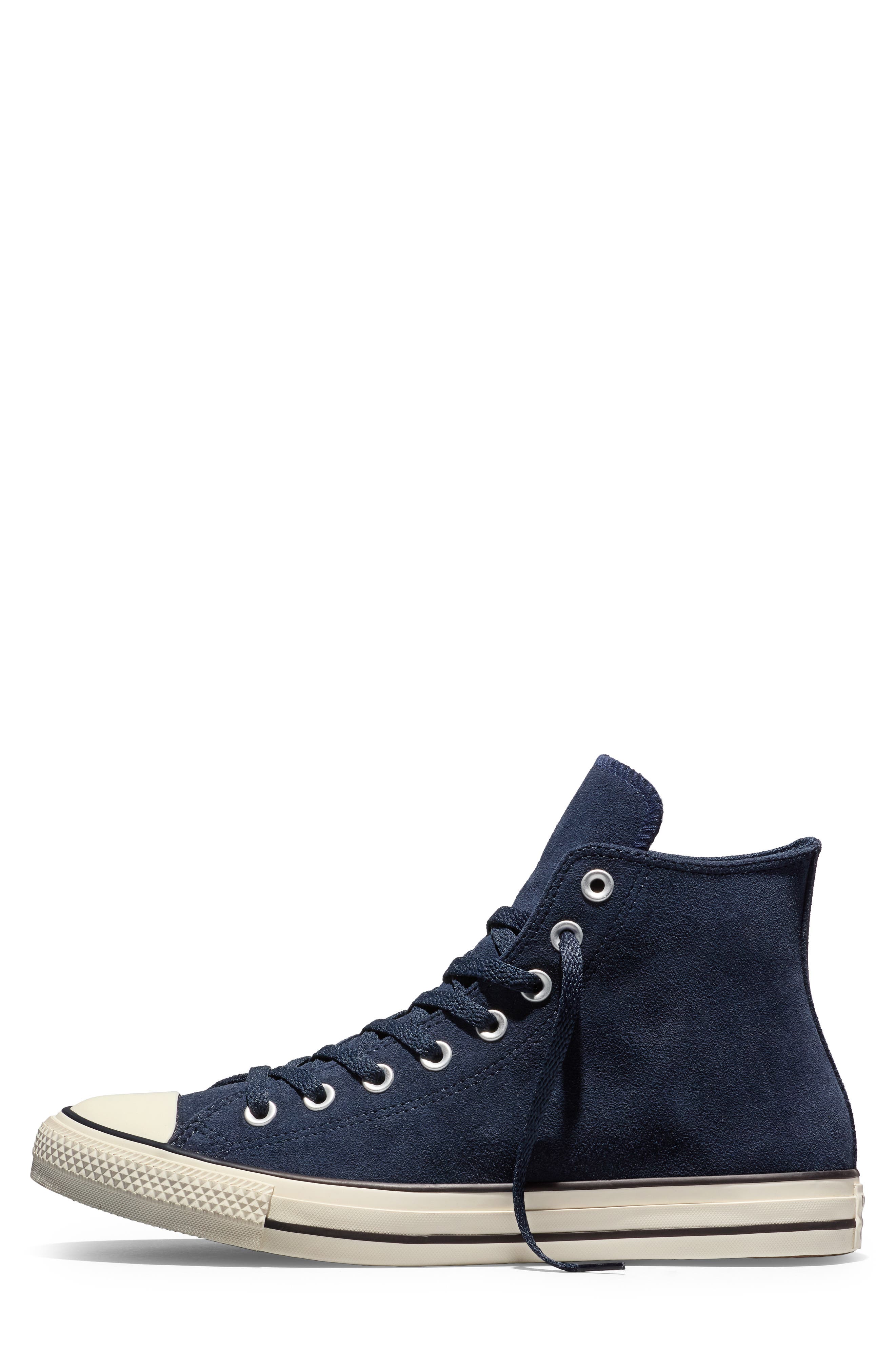 Chuck Taylor All Star Suede High Top Sneaker, Alternate, color, OBSIDIAN/ EGRET/ BLACK