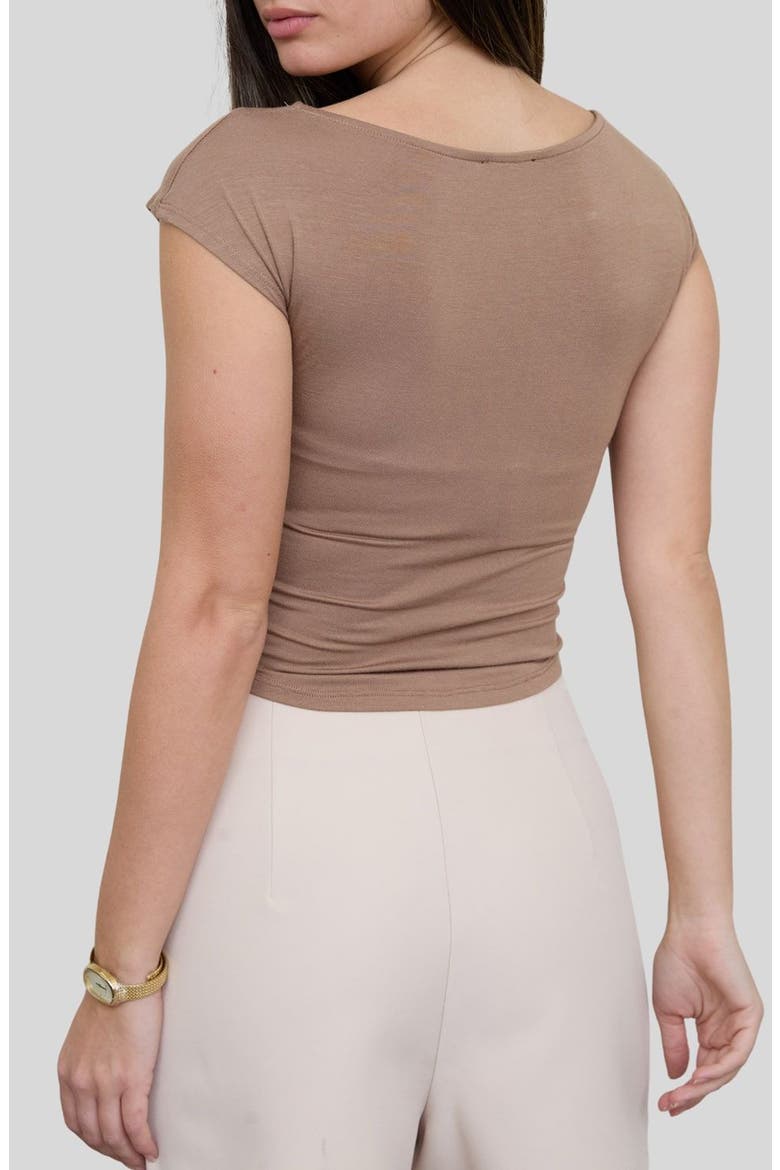 Asymmetrical Neckline Knit Top, Alternate, color, TAUPE