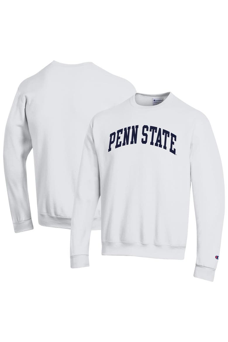 Men's Champion  White Penn State Nittany Lions Basic Arch Fleece Pullover Sweatshirt, Alternate, color, White