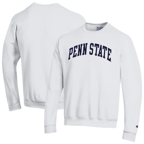 Champion White Penn State Nittany Lions Basic Arch Fleece Pullover Sweatshirt In White