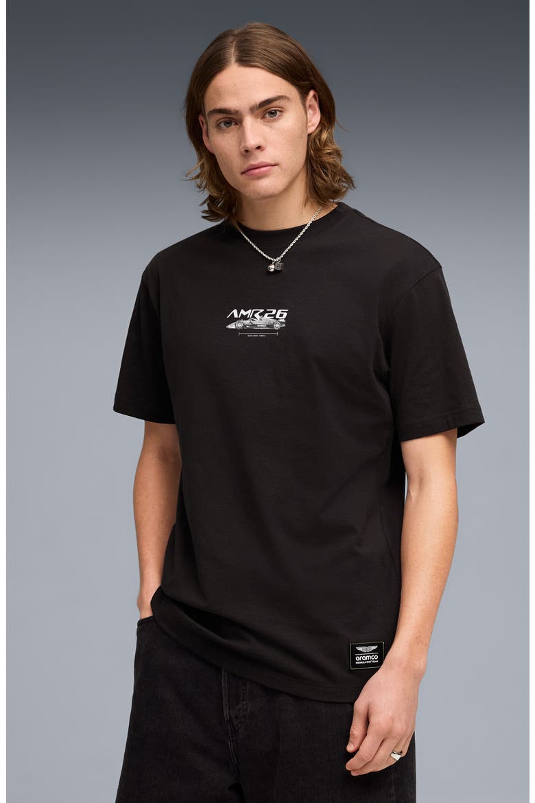 AMF1 Cotton Graphic T-Shirt, Alternate, color, PUMA BLACK