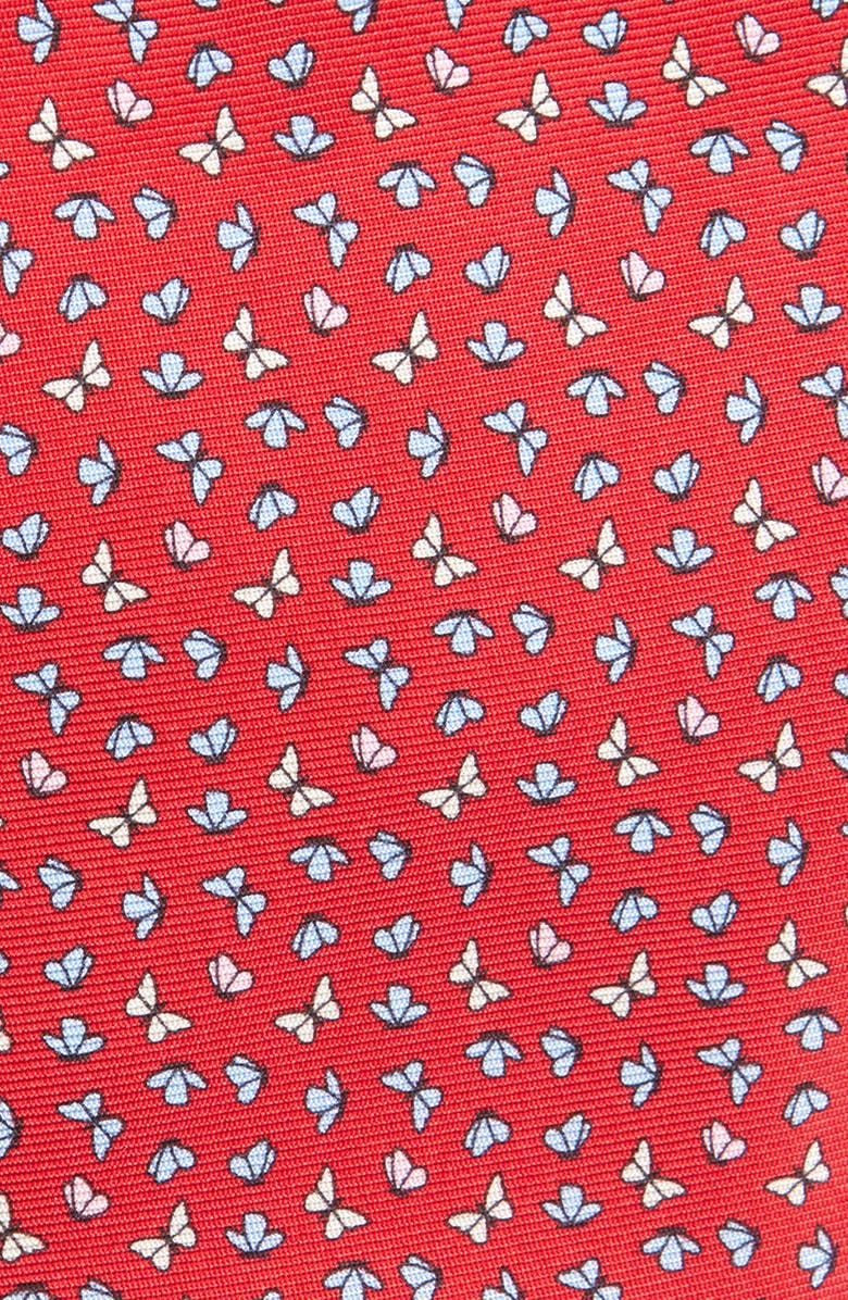 ZEGNA TIES Butterfly Print Silk Tie, Alternate, color, Red