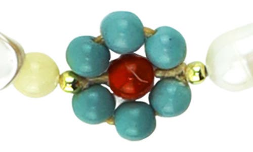 Panacea Multicolor Beaded Flower Necklace In Turquoise Multi