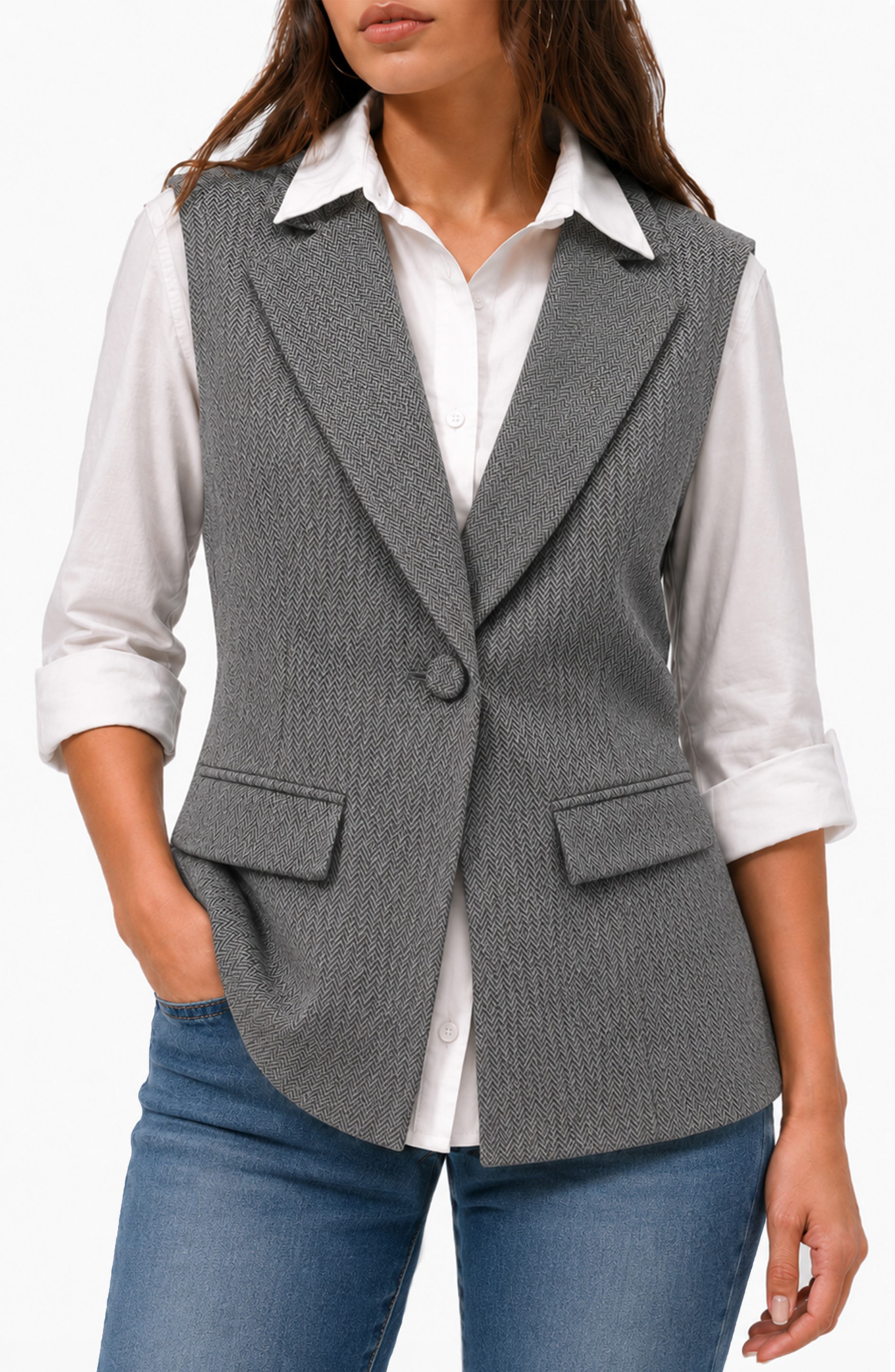Boss Two-Fer Blouse & Vest