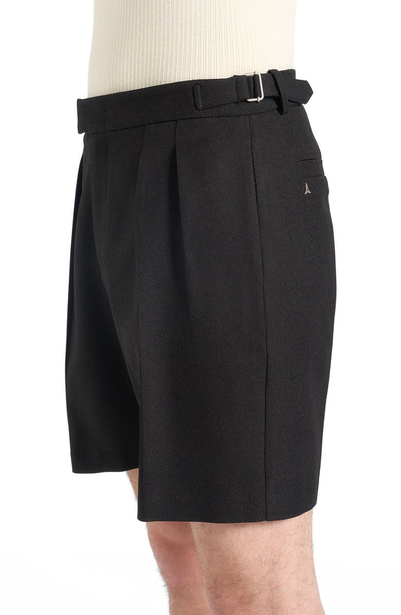 Manière De Voir Bertrand Twin Pleat Tailored Shorts, Alternate, color, Black