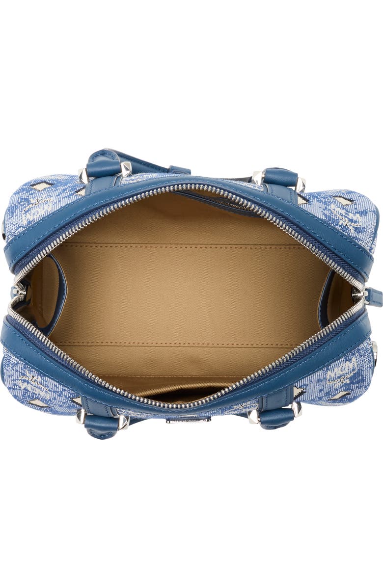 MCM Aren Barrel Bag, Alternate, color, Blue