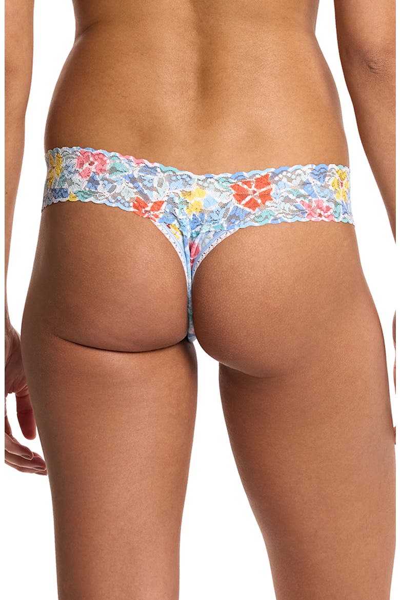 Print Low Rise Thong, Alternate, color, FLORAL MOSAIC