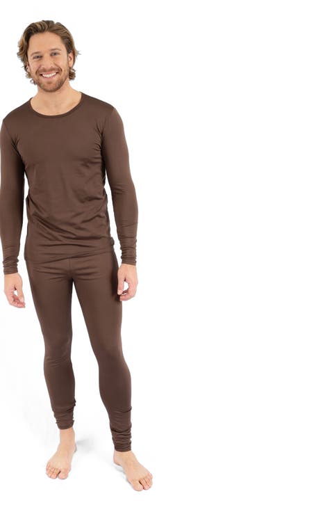 Men's Solid Thermal Pajama Set