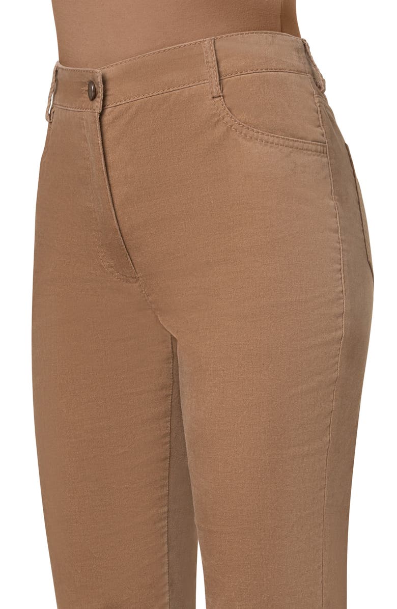 Akris punto Cali Stretch Velveteen Crop Bootcut Pants, Alternate, color, Caramel