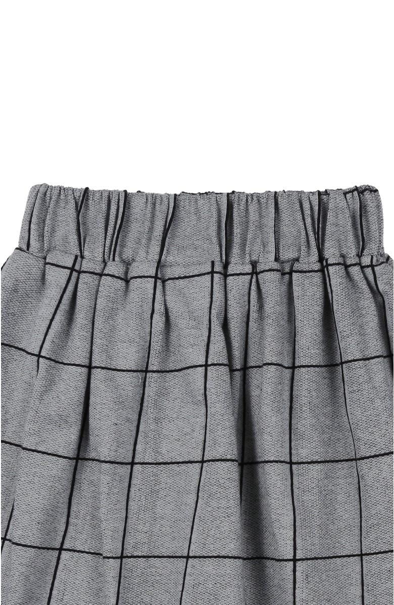 Turtledove London Kids Organic Cotton Window Pane Check Print Skirt, Alternate, color, Grey