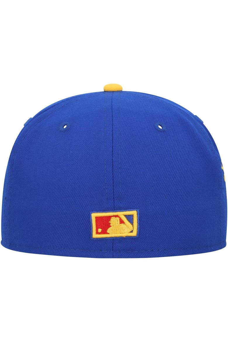 Men's New Era Royal/Yellow Florida Marlins Cooperstown Collection Empire 59FIFTY Fitted Hat, Alternate, color, Royal