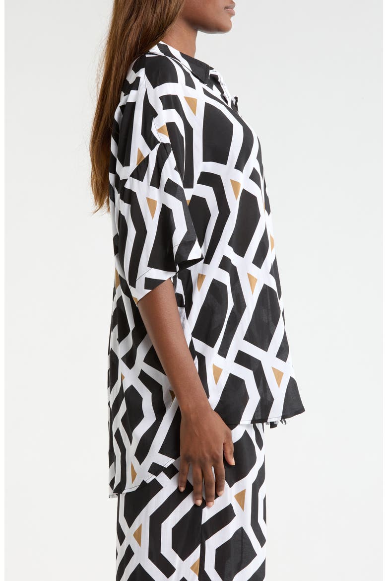 Aloha Cover-Up Shirt, Alternate, color, BLACK PRINT