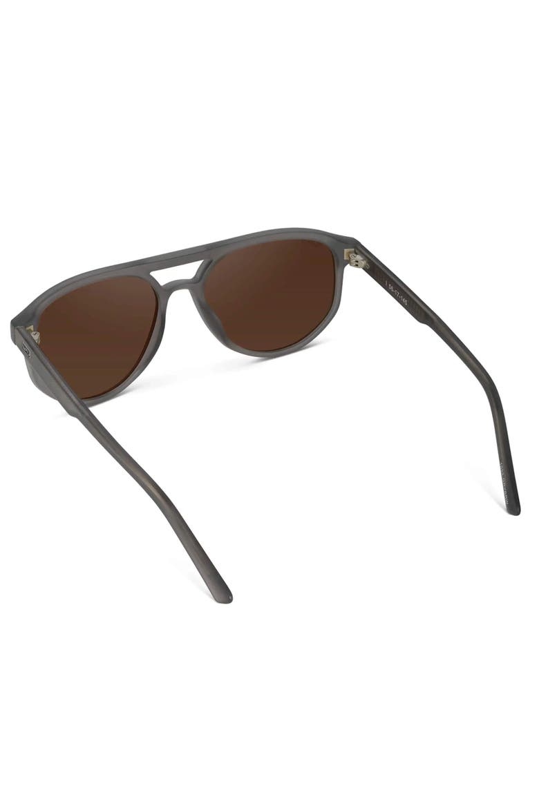 Hudson - 55mm Geometric Aviator Polarized Sunglasses, Alternate, color, Frosted Graphite