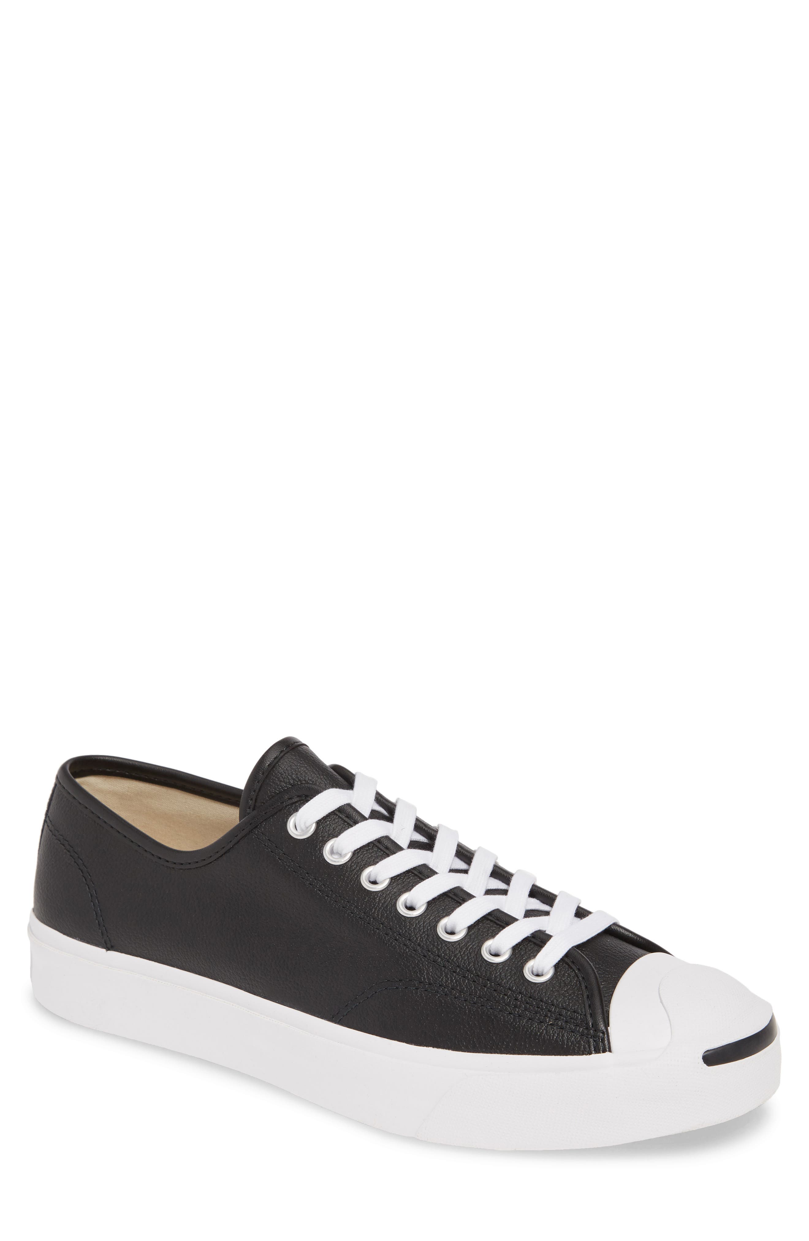Converse Jack Purcell Low Top Leather Sneaker, Alternate, color, 