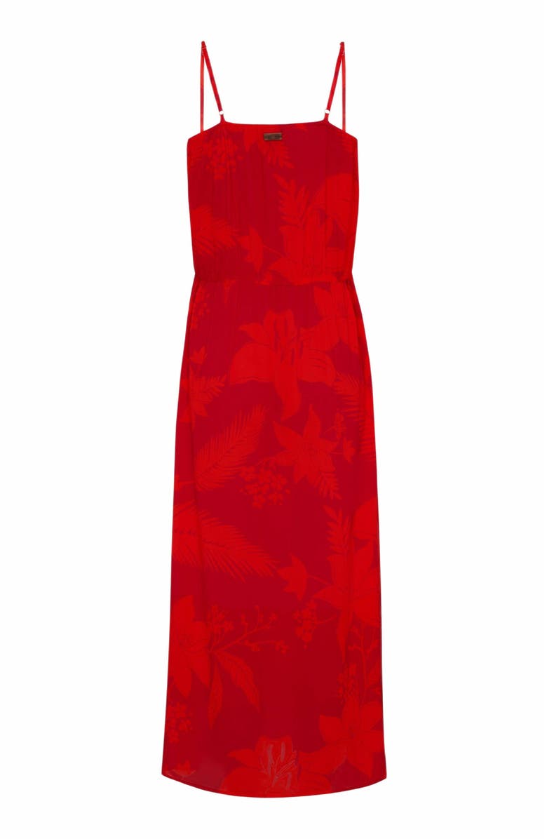 Vilebrequin Women's Flower Power Long Rayon Dress, Alternate, color, Lipstick