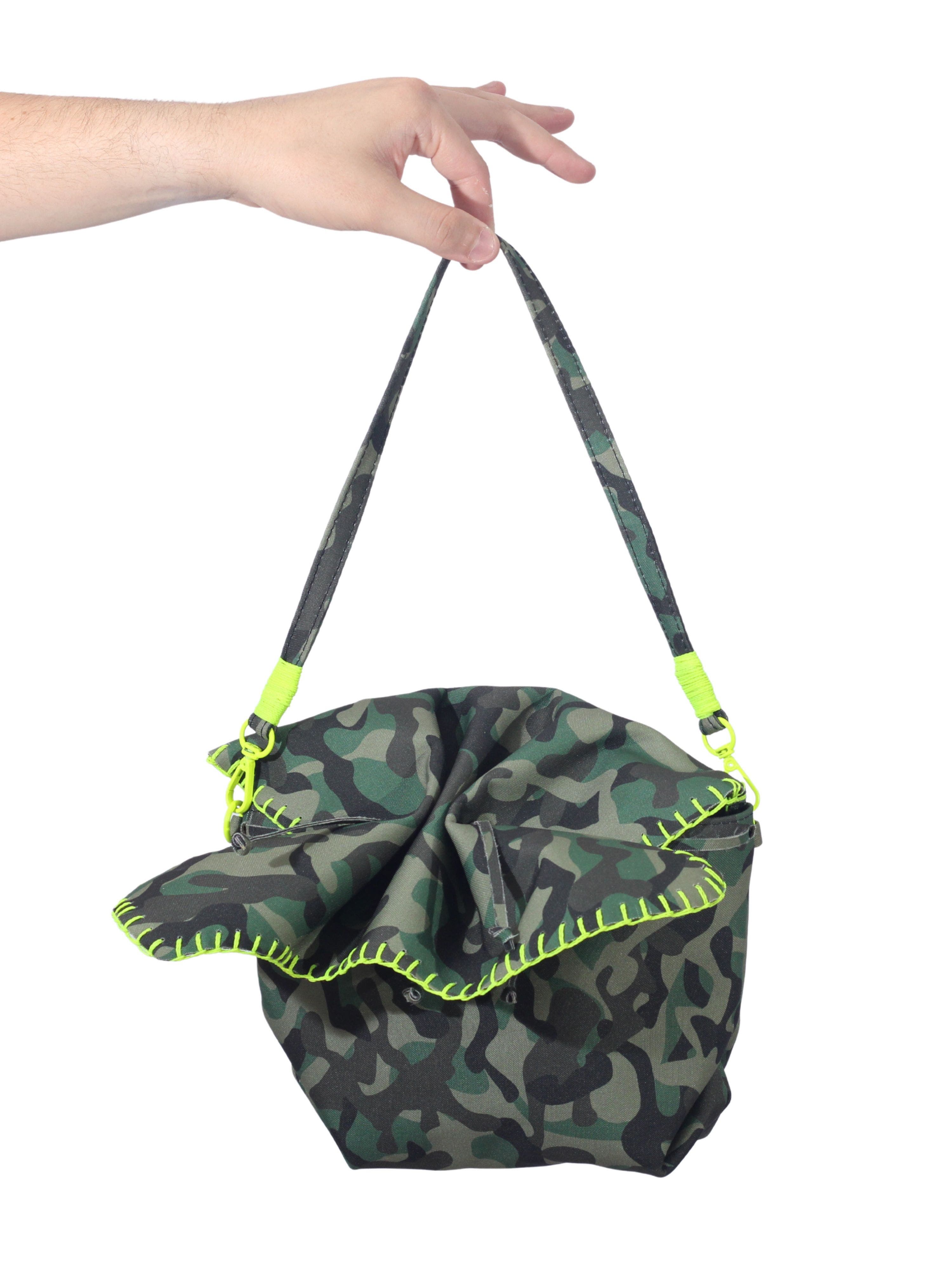 Carlos Falchi Medium Butterfly Suede Leather Bag, Alternate, color, Camouflage