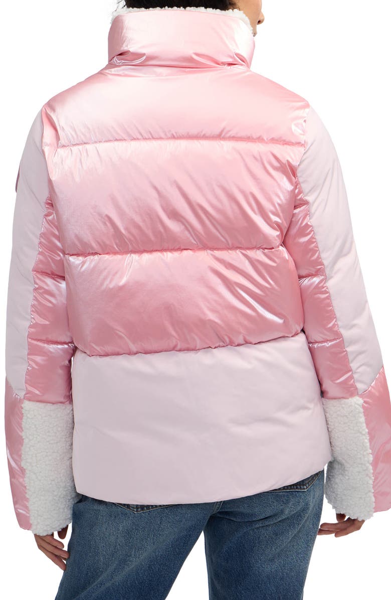 Scotch & Soda Selma Mixed Media Water Repellent Jacket, Alternate, color, Poetry Pink