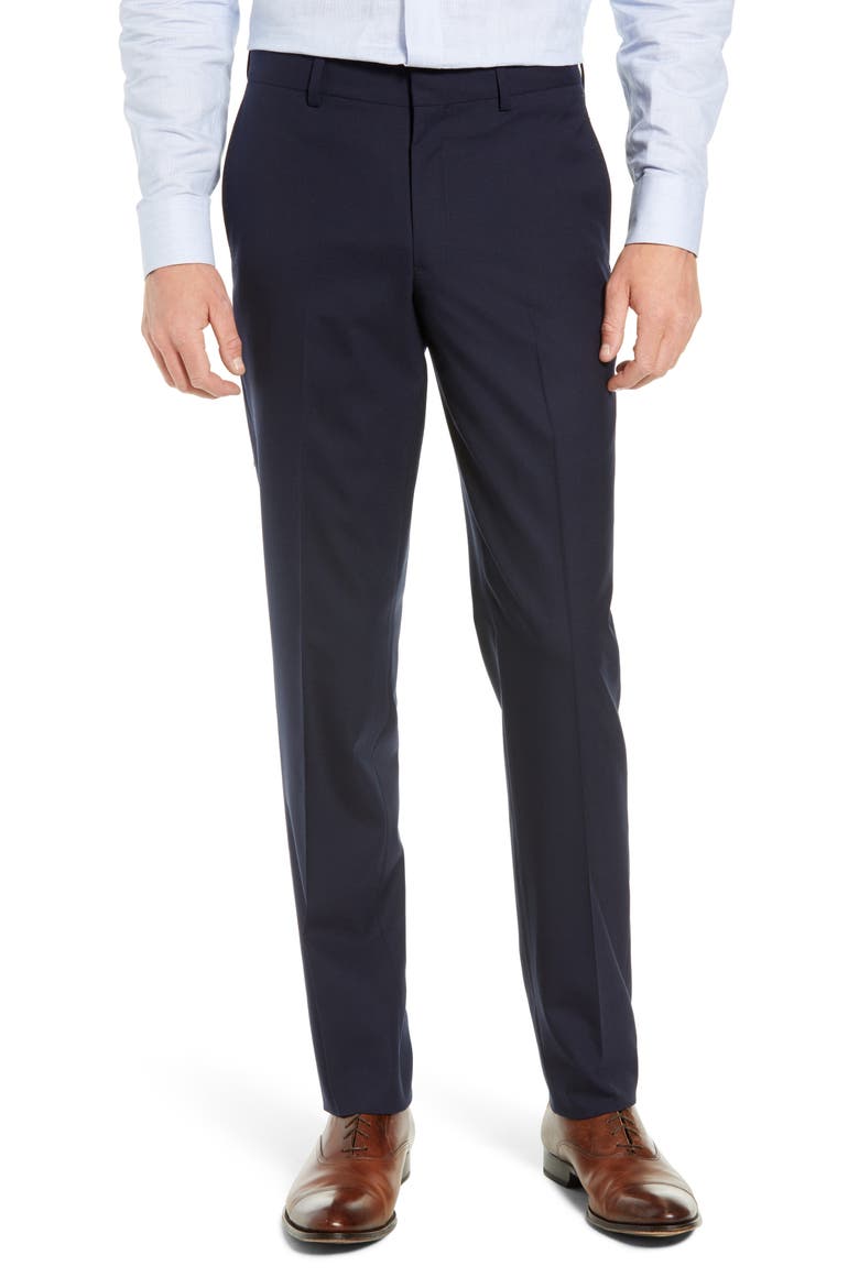 Tech-Smart Slim Fit Stretch Wool Dress Pants, Main, color, NAVY