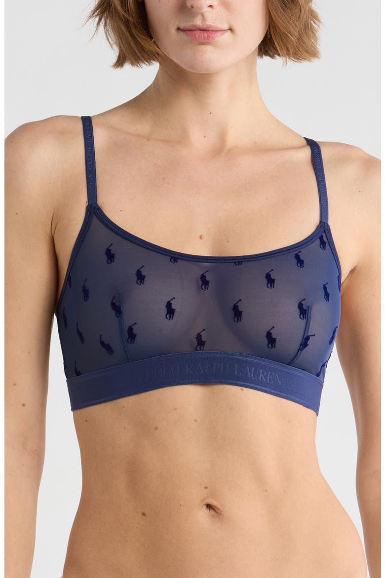 Polo Mesh Bralette, Main, color, NAVY