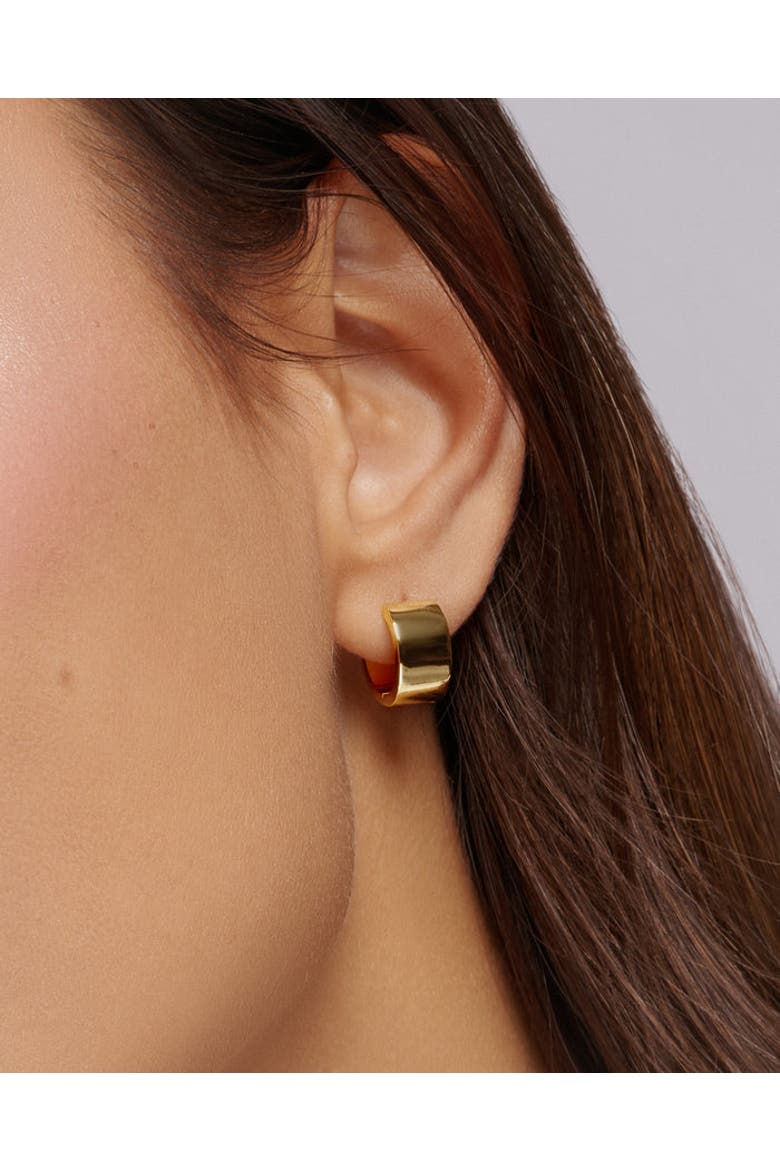 Aurelle Mini Hoop Earrings, Alternate, color, Yellow Gold