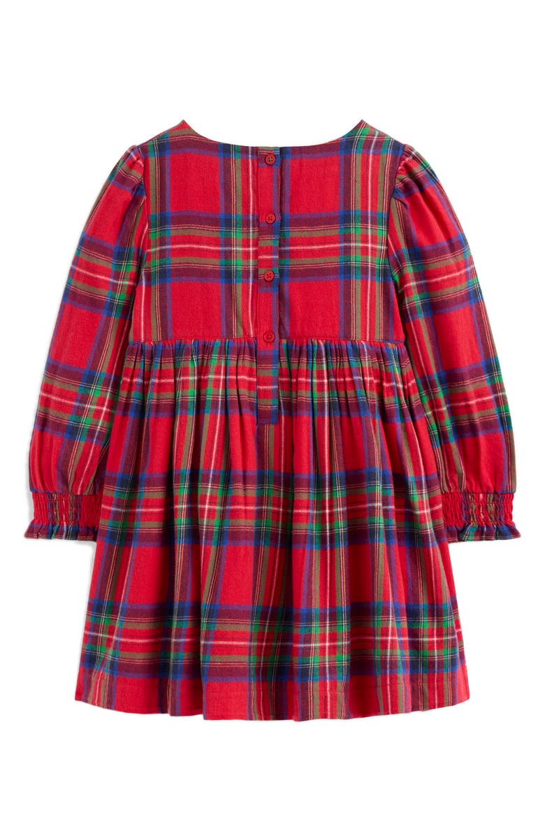 Mini Boden Kids' Madeline Plaid Long Sleeve Cotton Flannel Dress, Alternate, color,