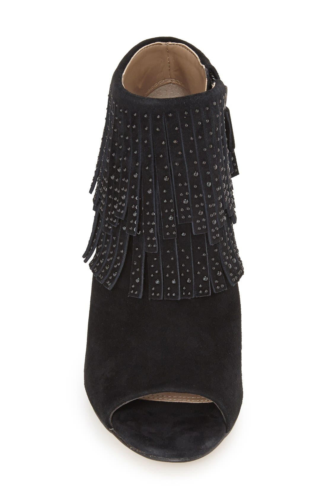 'Rami' Peep Toe Bootie, Alternate, color, BLACK