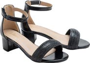 Tulleen Rhinestone Band Block Heels