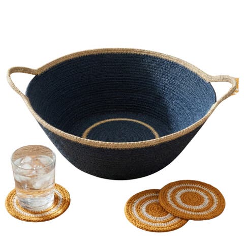 Hydra Woven Seagrass Oversize Bowl with Handles