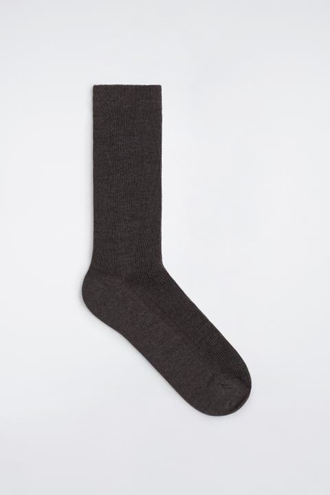 Merino Wool Ribbed-Knit Socks