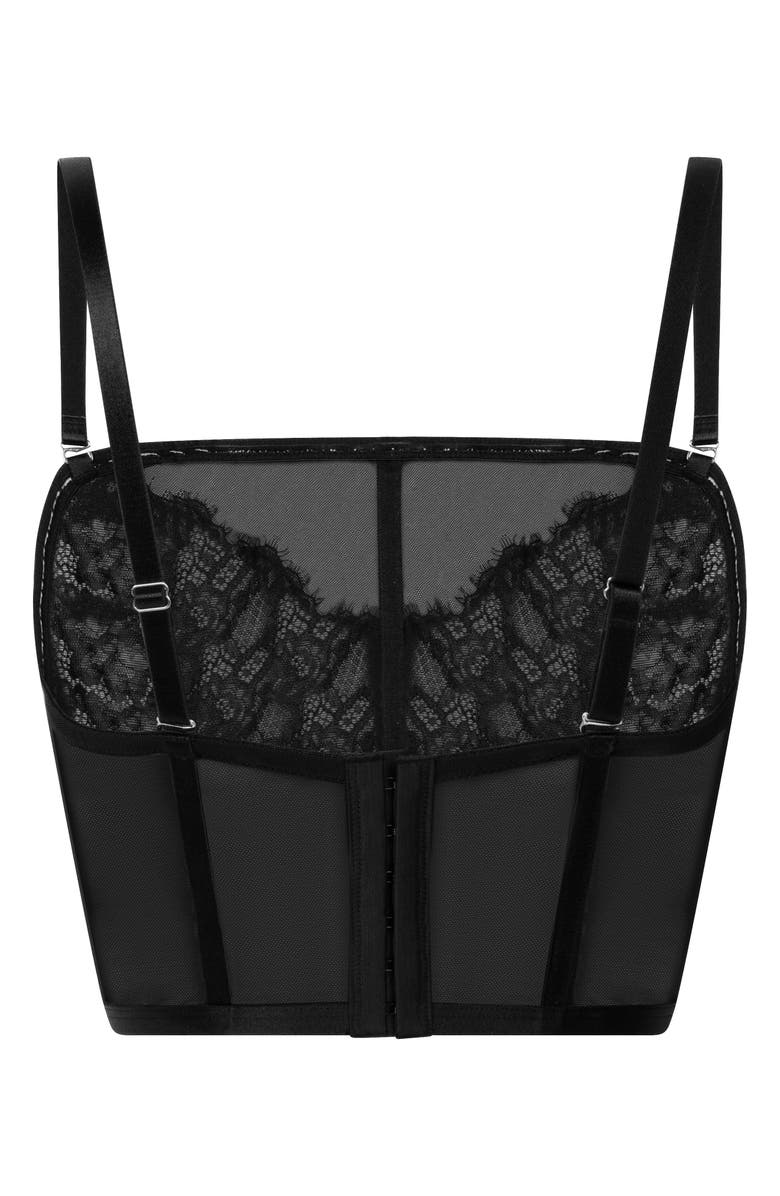 Hunkemöller Odette Diamante Bustier, Alternate, color, Caviar