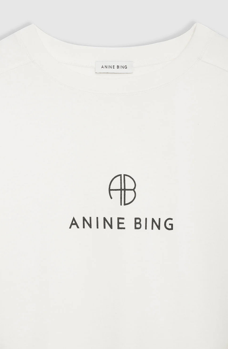 ANINE BING Jaylin Tee Monogram T-Shirt, Alternate, color, Ivory