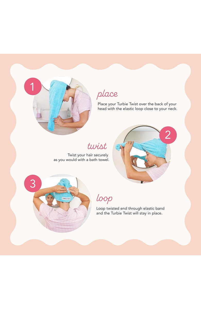 TURBIE TWIST 2 Pack Extra Long Microfiber Hair Towel for Long, Thick Hair, Alternate, color, Pink & Mint