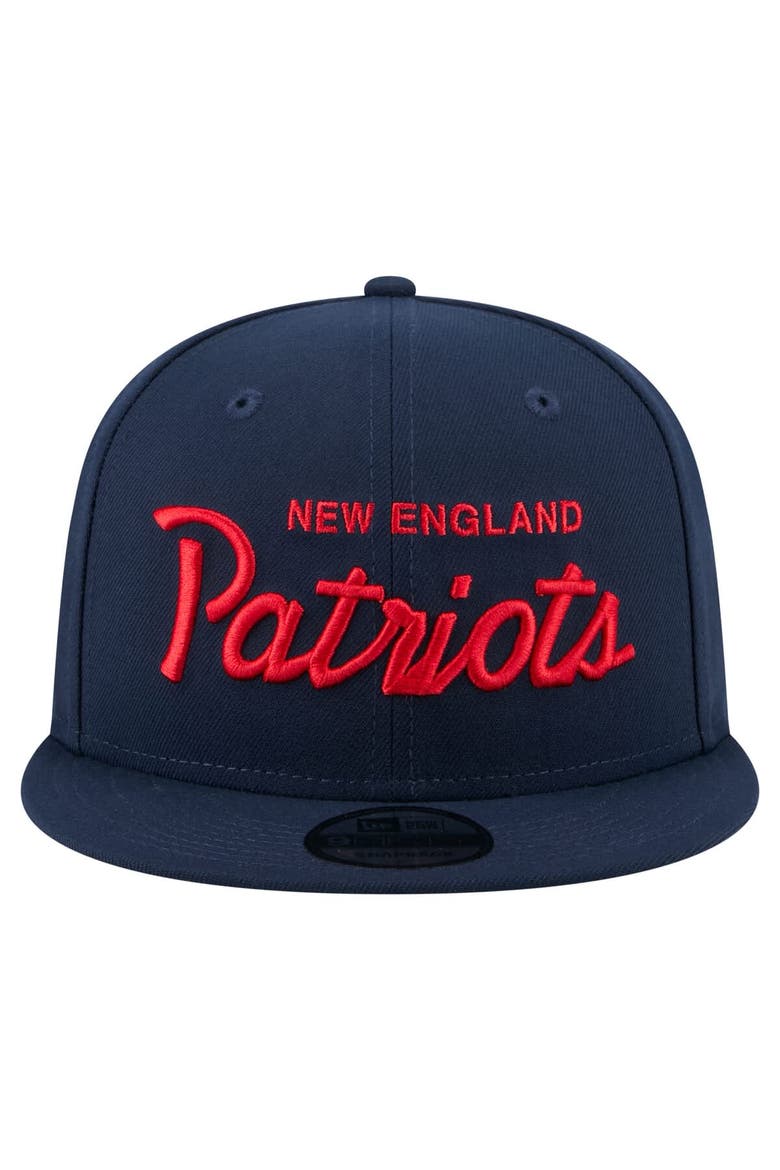 Men's New Era  Navy New England Patriots Core Team Script 9FIFTY Snapback Hat, Alternate, color, Navy