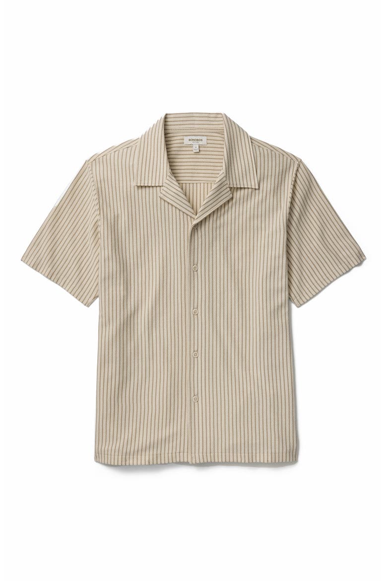 Stripe Knit Cotton Blend Camp Shirt, Main, color, CARTER STRIPE