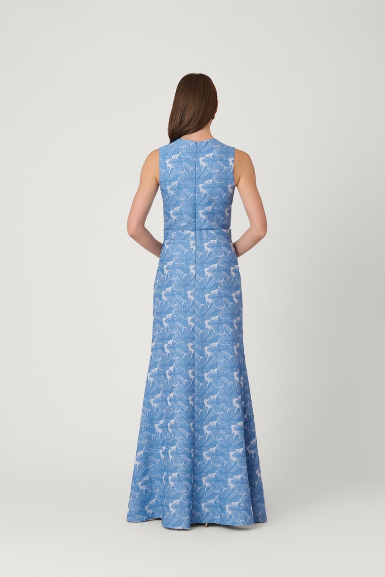 Floral Stretch Jacquard Midnight Loren Dress, Alternate, color, Marina
