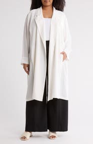 Eileen Fisher Trench Coat Matte Silk Duster