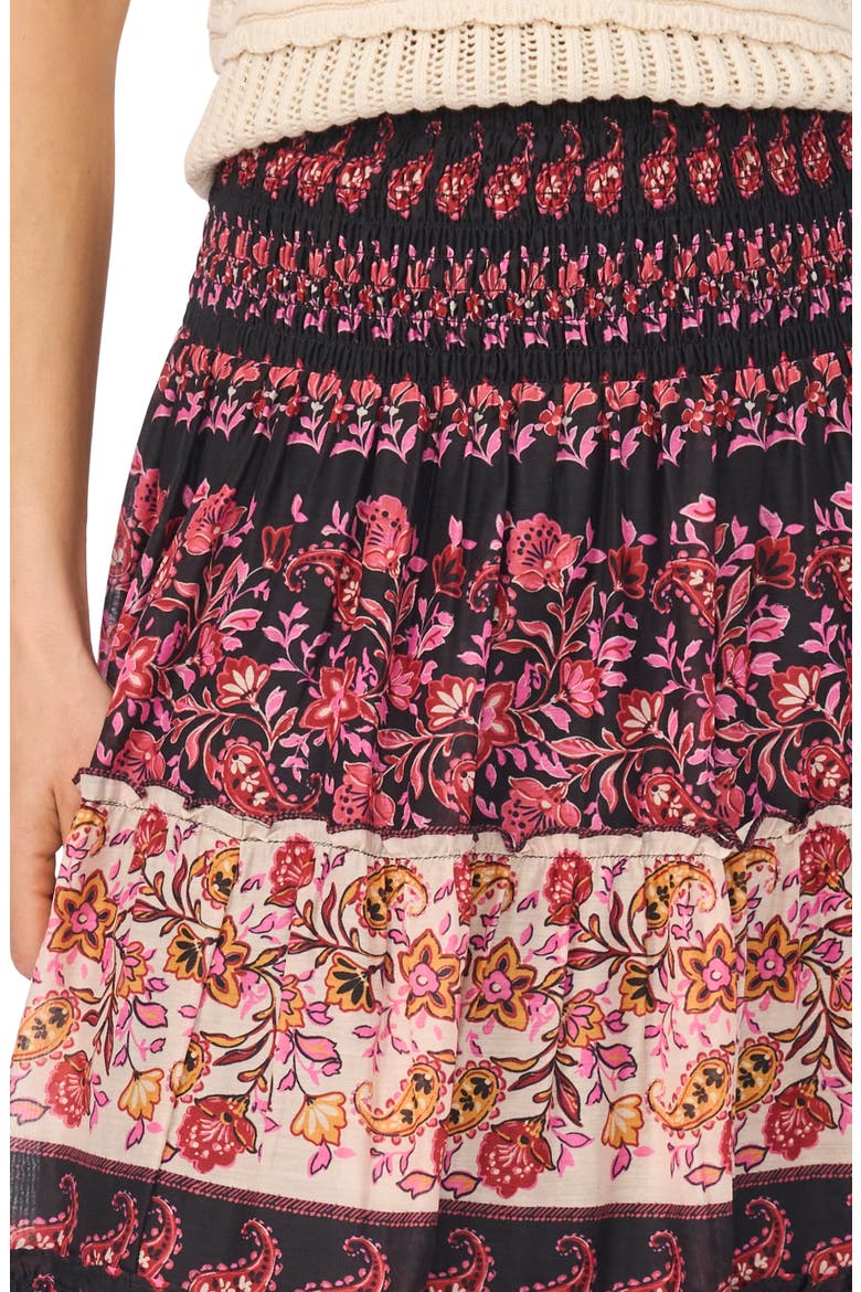 Tiered Maxi Skirt, Alternate, color, RICH BLACK