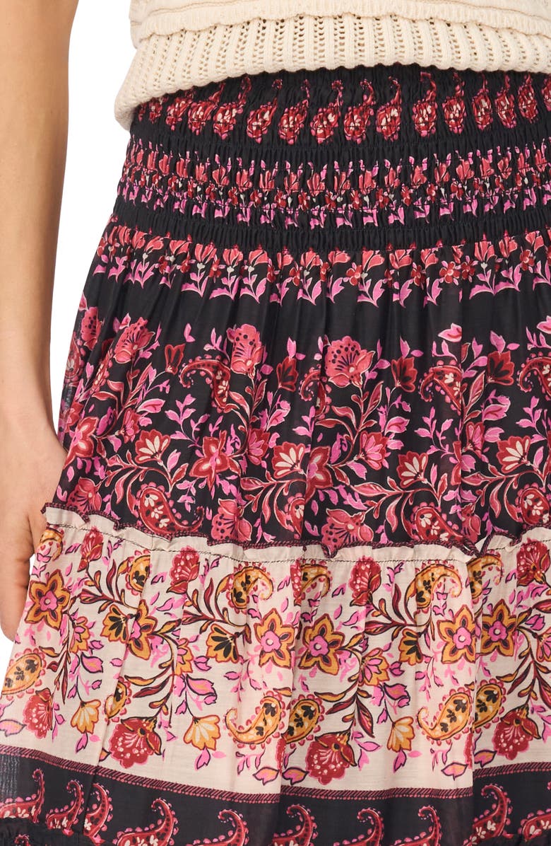 CeCe Tiered Maxi Skirt, Alternate, color, Rich Black