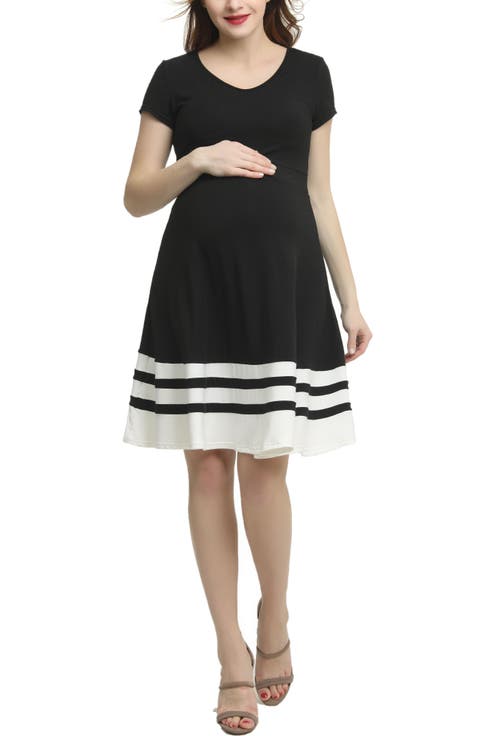 Theresa Colorblock Maternity Skater Dress