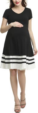 Kimi & Kai Theresa Colorblock Maternity Skater Dress