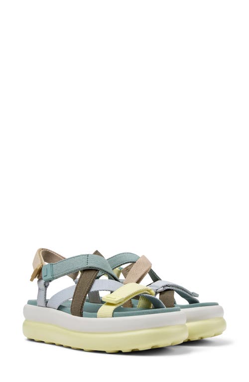 Camper Pelotas Flota Up Platform Sandal In Yellow Multi