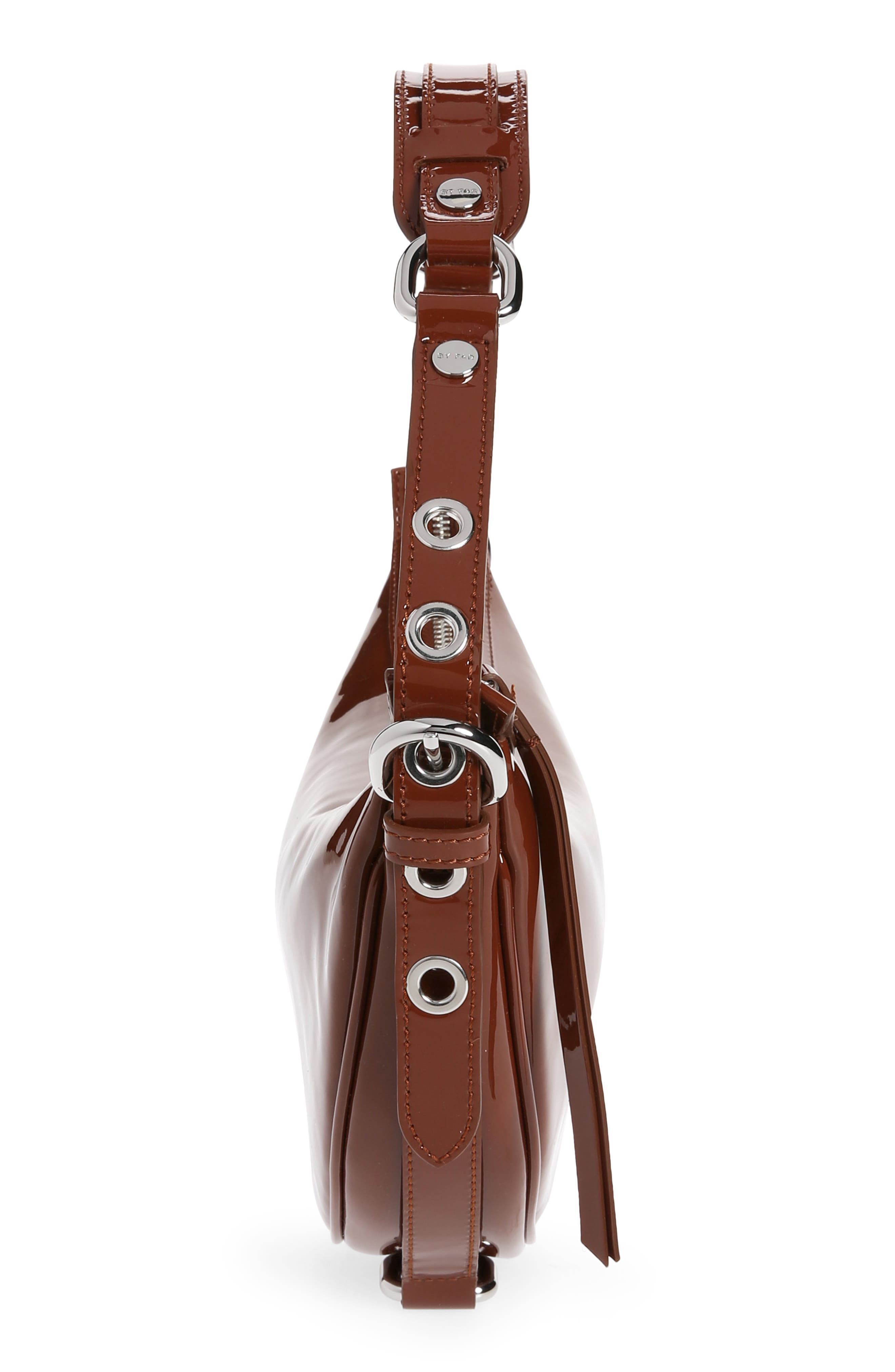 By Far Gib Patent Leather Shoulder Bag, Alternate, color, 