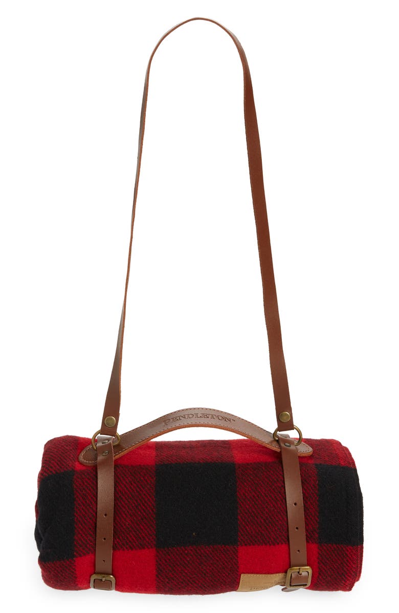 Pendleton Motor Robe Wool Throw Blanket with Carrying Straps, Alternate, color, Rob Roy